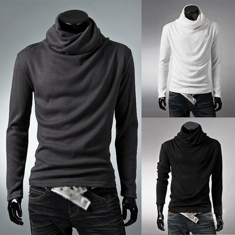 Buy Mens Slim Turtleneck Long Sleeve Tops Pullover Warm Stretch