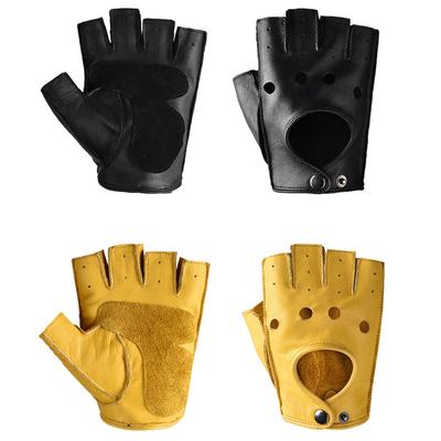 Guanti in pelle da uomo invernali fitness sport outdoor tattici motociclismo guanti da equitazione guanti mezze dita