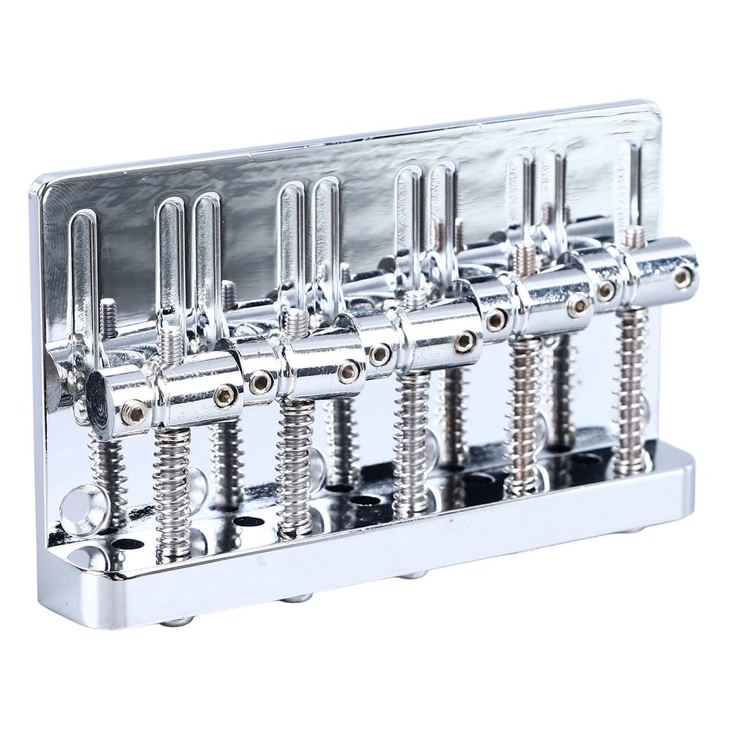 Electric Bass Bridge 5 String Bass Saddle Bridge Thickened Tailpiece Bridge Replacement with Screws Wrench