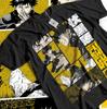 Anime Jujutsu Kaisen Megumi Fushiguro Golden Graphics Black Tshirt All Size