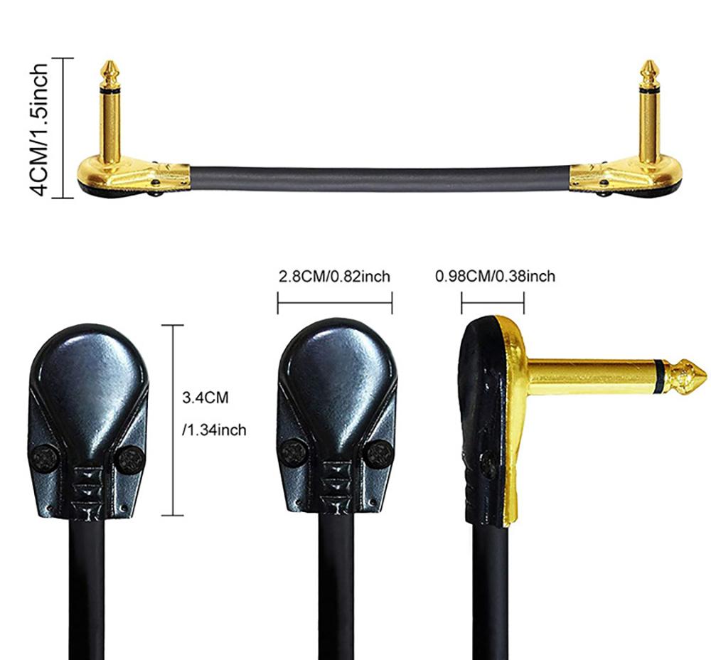 6.35Mm Guitar Effects Pedal Cable Guitar Audio Cable 0.3M Low Noise Male To Male Line Pedal High Fidelity Bass Universal Cable