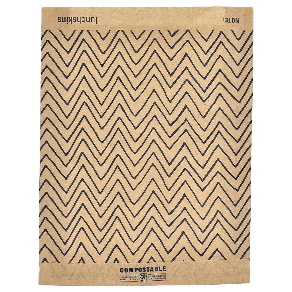 Lunchskins, XL Paper Sandwich Bags, with Resealable Stickers, 50-Count