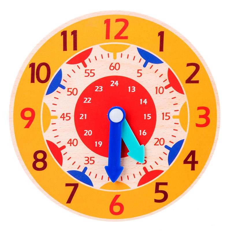 Children Montessori Clock Educational Toys Hour Minute Second Cognition Colorful Clocks Jigsaw Toy Kids Early Preschool Teaching