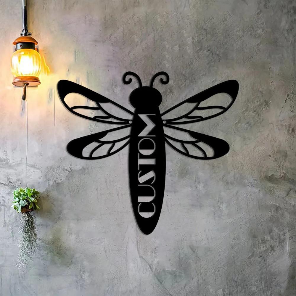 Custom Metal Dragonfly House Number Sign, Vertical Address Plaque, Door Emblem, Personalized Wall Art.