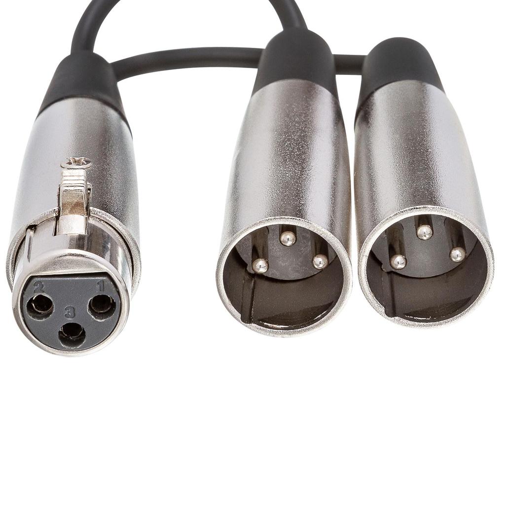 Hosa YXM-121 15cm XLR female to XLR male x 2 Y cable