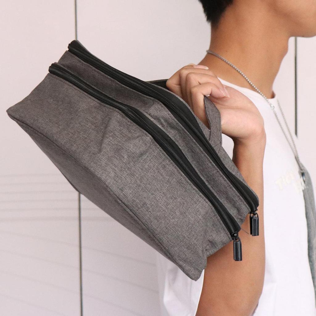 Clinical Storage Bag Waterproof Layered Compartments Elastic Mesh Pockets Portable Handle for Home Travel Office