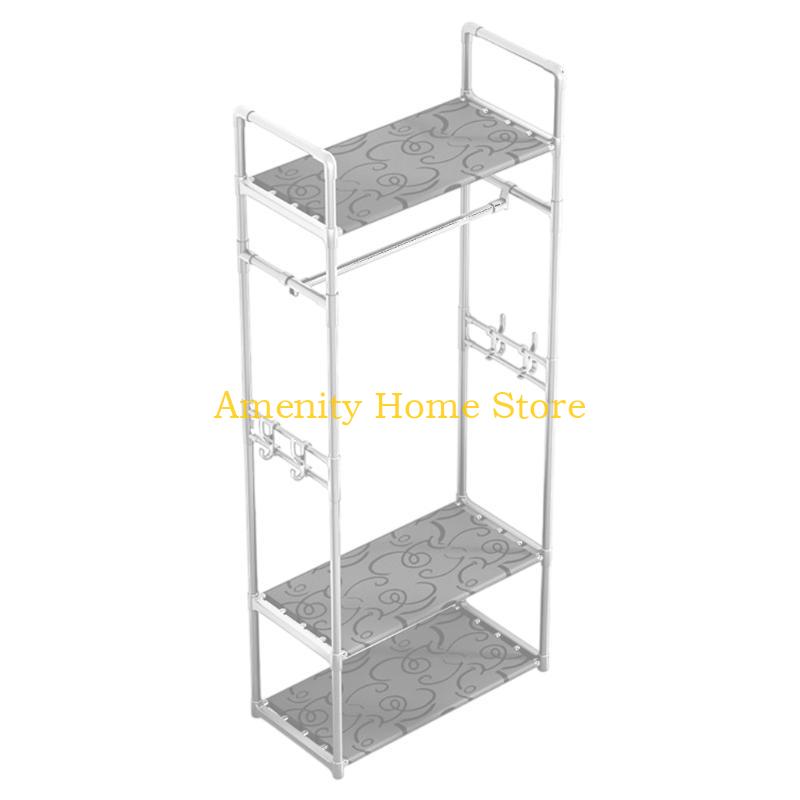 F26C Clothing Rack Garment Rack with Bottom Shelf for Hanging Clothes Coat Skirts Shirts Sweaters Shoe Rack Storing Shoes