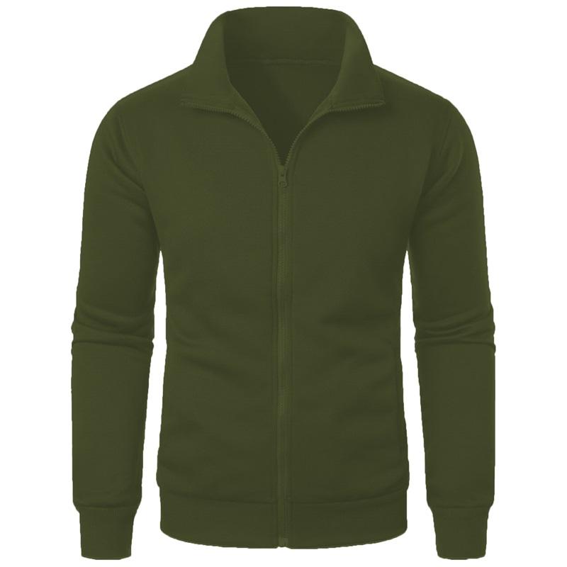 

Men s Slim Fit Full Zip Sweatshirt Casual Long Sleeve Jacket L армия зеленый