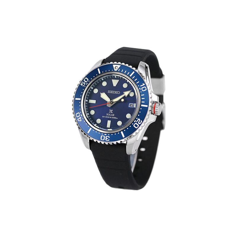 SEIKO prospex 200 meters waterproof solar Quartz silicone strap men's watch blue dial SBDJ055