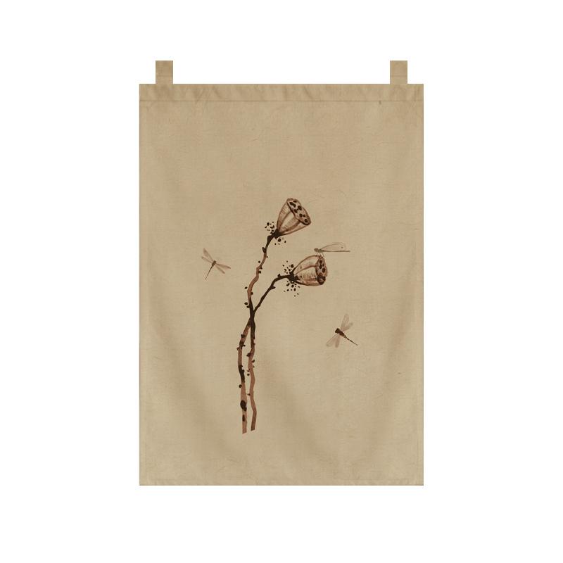 Japanese Style Tea Room Door Curtain Restaurant Signboard Chinese Tea House Partition Restaurant Hotel Pub Banner Short Curtain