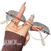 Elegant Rimless Rhinestone Gradient Reading Glasses with Anti-Blue Light Protection