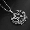 Men and Women's Minimalist Fashion Trend Minimalist Crescent Pentagram Pendant Necklace