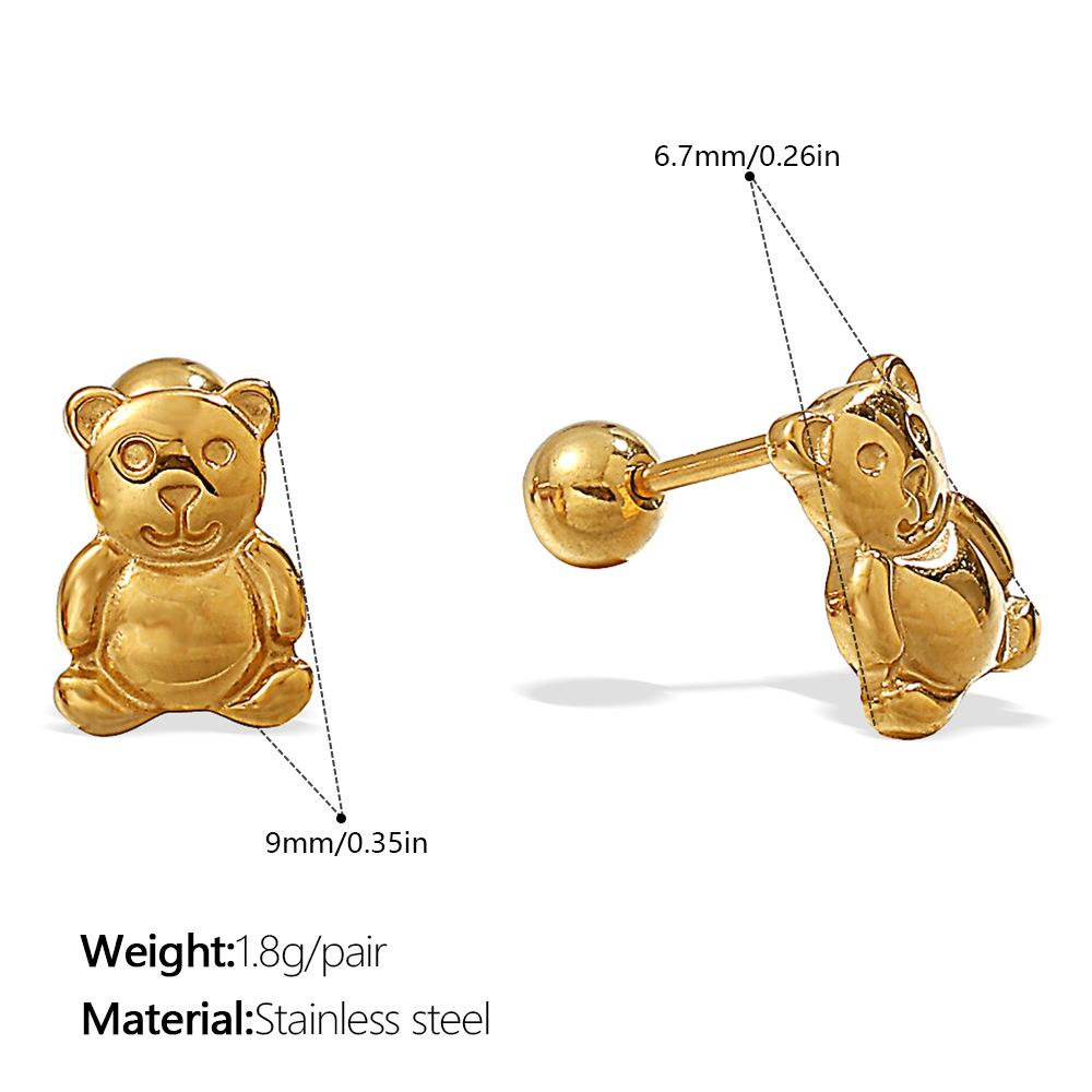 Stylish cute exquisite wind irregular shape stud earrings stainless steel gold plated variety earrings women
