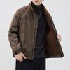 Men's Lambswool Thickened Stand Collar Jacket - Autumn/Winter 2025 Fleece-Lined Pilot Warmth