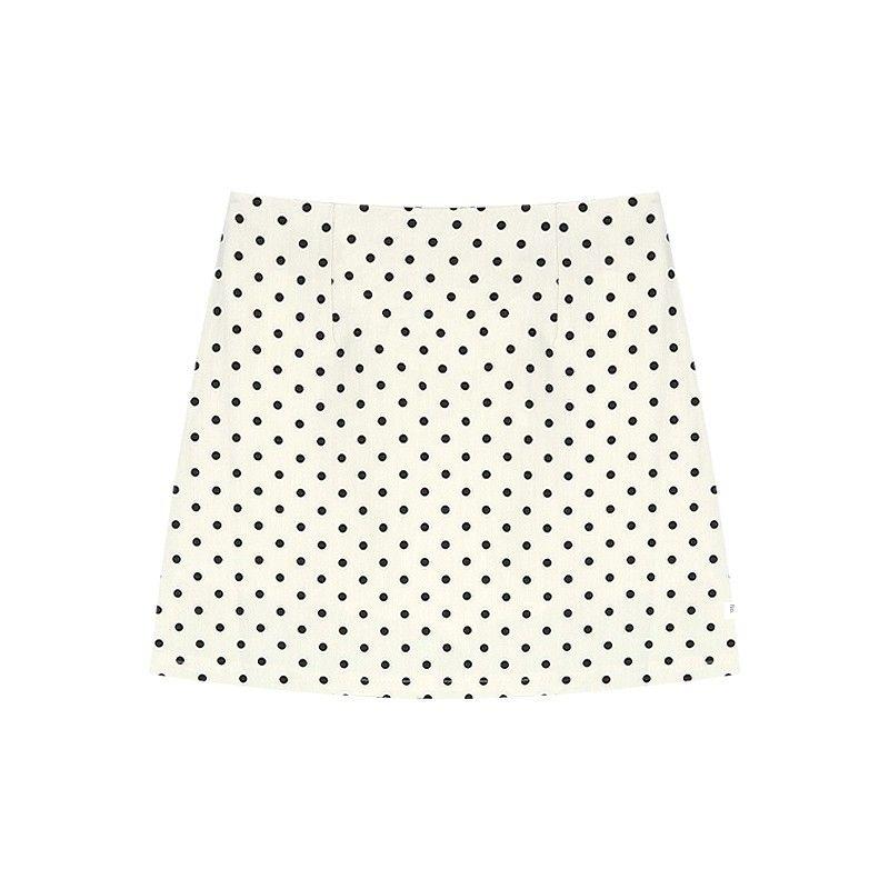 

Белый в горошек повседневный женский летний костюм юбка Apricot color L