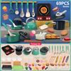 Kids Kitchen Toys Set 59/69 PCS Play Kitchen Accessories Kit with Play Pots Pans Pretend Food Cooking Toy Toddler Girls Boy Gift