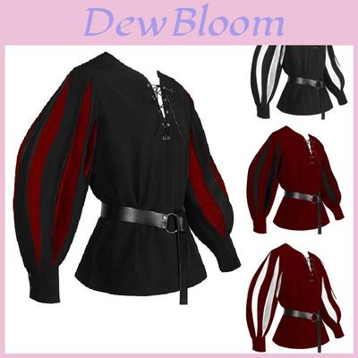 Manyishang Vintage Medieval Drama Costume With Color Block Tie And Shirt For Cosplay