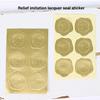 60 Pcs Gold Embossed Sticker Adhesive Embossing Decal Envelope Seal Sticker for Invitation Envelope Seal Decoration