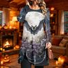 Damen Freizeitkleid mit Print, Langarm, Rundhalsausschnitt für den Alltag