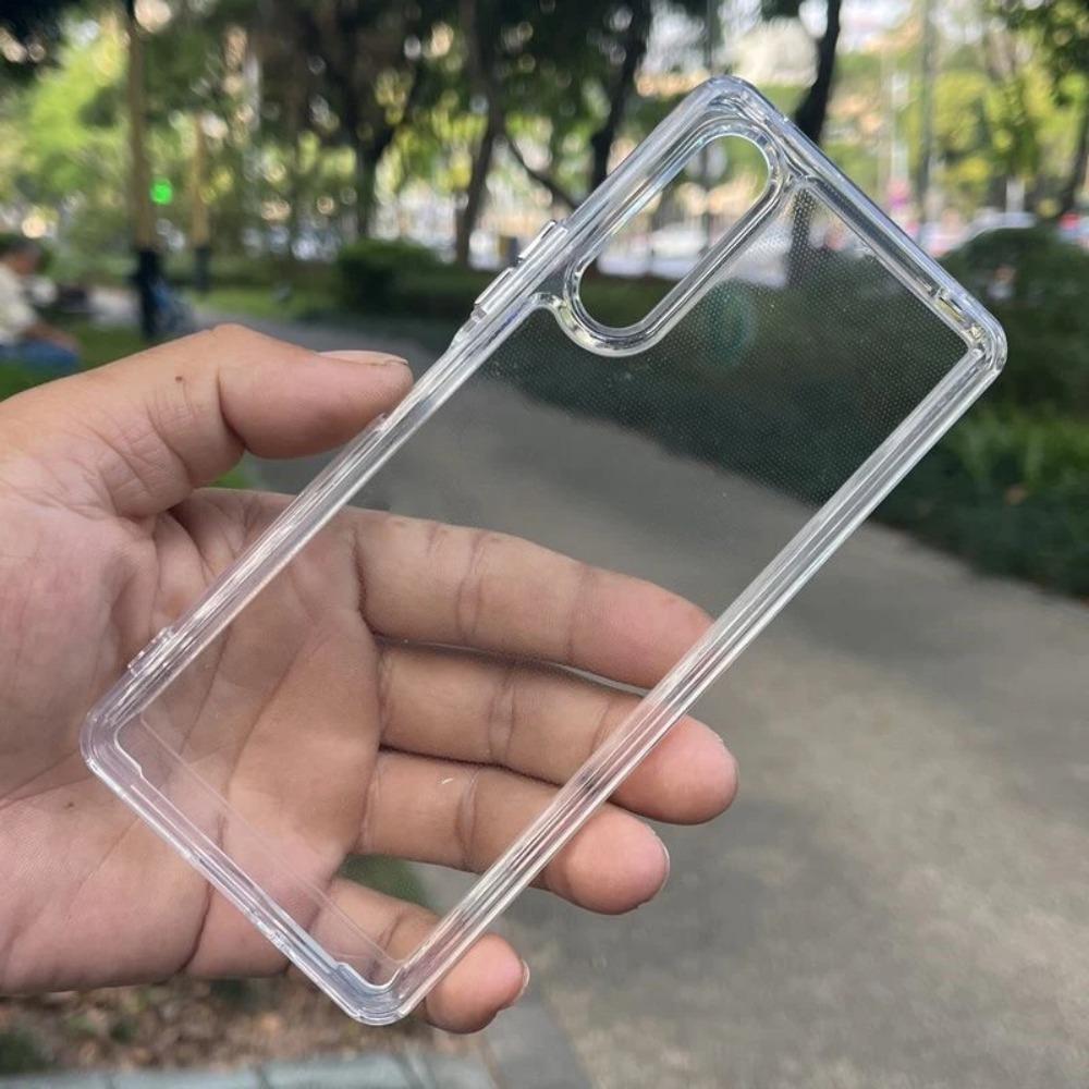 Candy Color Frame Minimalist Acrylic Phone Case Shockproof Transparent TPU Protective Cover For Sony Xperia 10 1 VII VI 5 V
