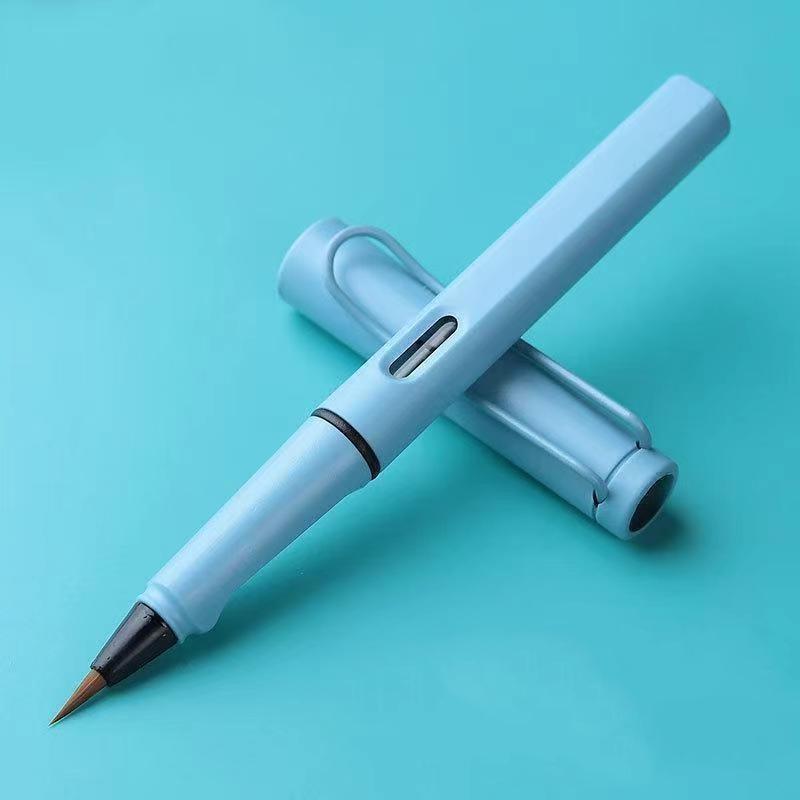 Plnitelný štětcový fix - Kaligrafické plnicí pero s jemným hrotem z vlčí srsti pro běžné písmo a kopírování súter