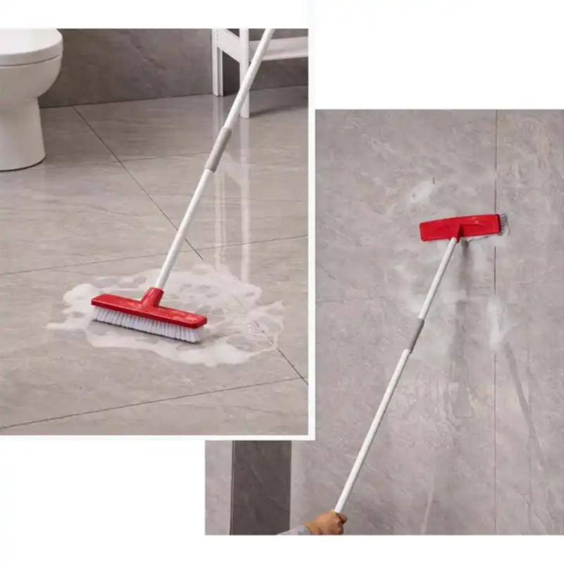Push Broom Stiff Cleaning Brush With Adjustable Handle Deck Scrub Brush Cleaning Bathroom Shower Tile Floor Driveway Garage