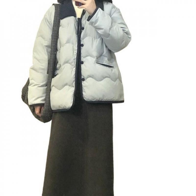 New Winter Blue Cotton Jacket Women's Fragrance Super Nice Thin Cotton-padded Jacket Cotton-padded Jacket