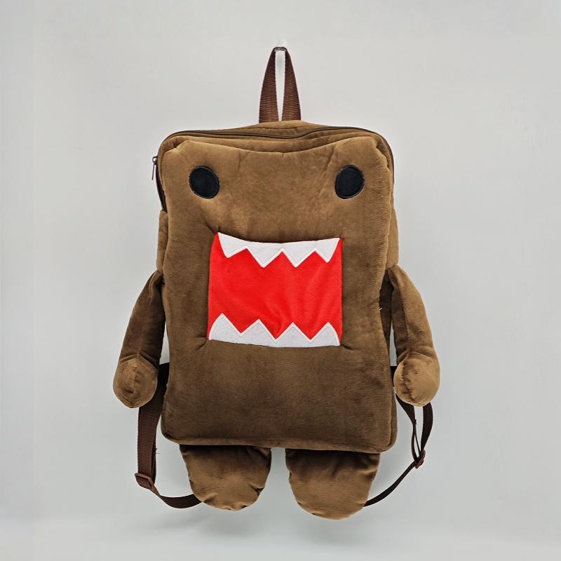 Domo Kun Plush Backpack Women Men Brown Stuffed Bag Cute Small Shoulder Messenger Bag
