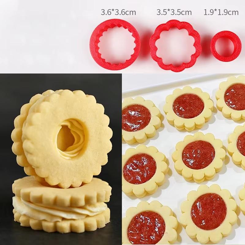Jam Sandwich Cookie Mold 3d Christmas Envelope Love Shape Pressable Cutter Biscuit Fondant Cookie Stamp New Year Cake Decor