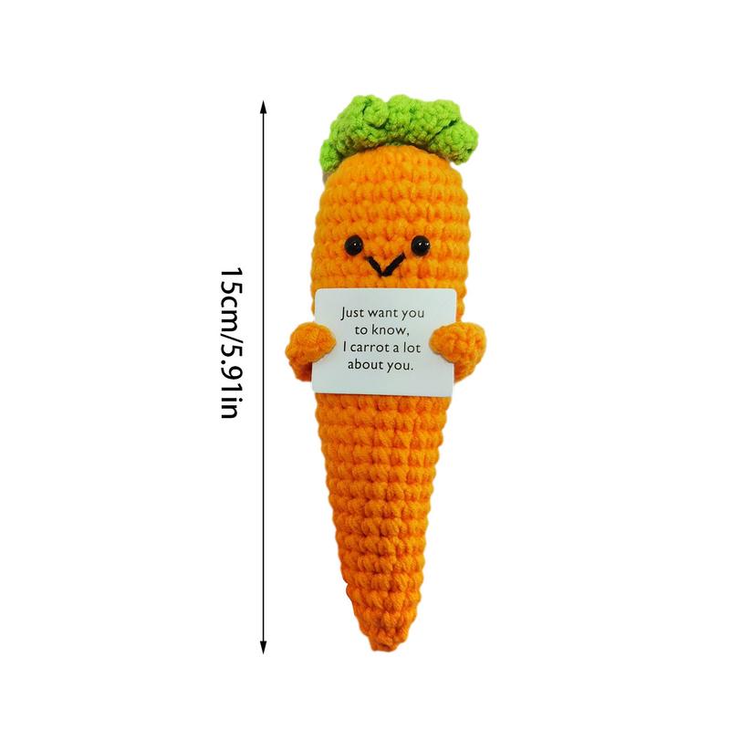 Creative Positive Energy Doll Hand Crocheted Carrot Emoticon Bag Decoration Cute Knitting Doll Decoration Funny Gifts With
