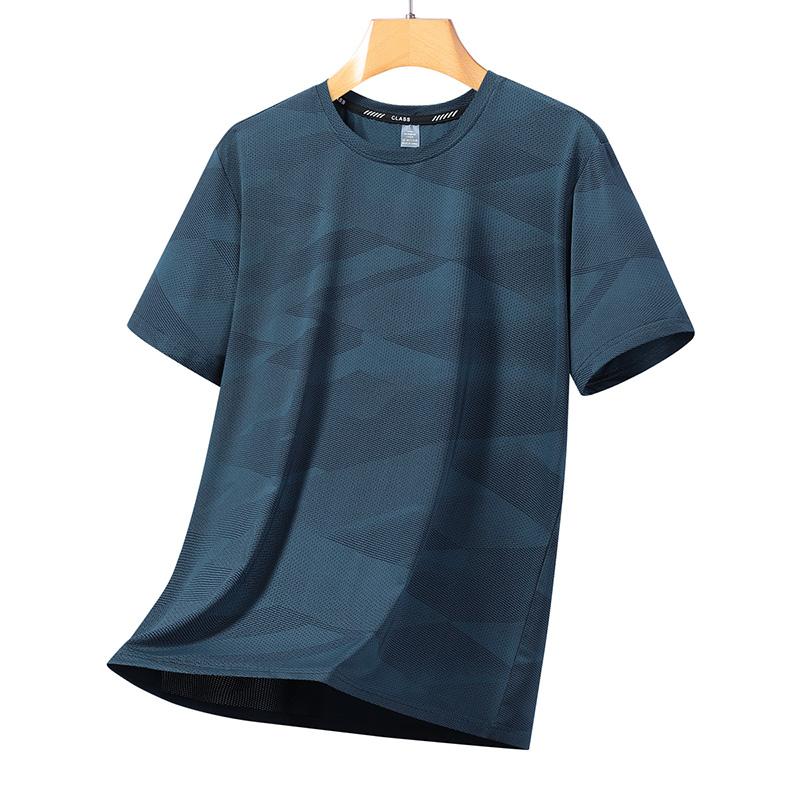 Eis Seide Atmungsaktives Herren T-Shirt Modisch Und Vielseitig Kurzärmelig Große Größe Locker Halbärmelig