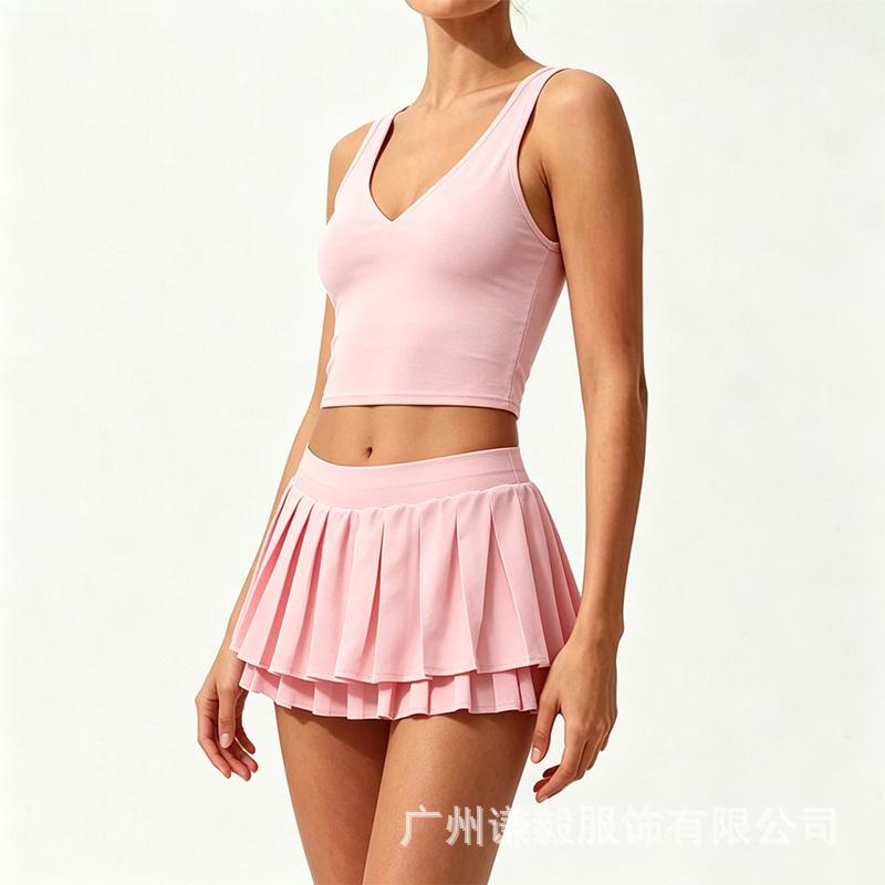 LOSCO European and American club-style sexy mini skirt, tennis skirt set, golf skirt, suitable for outdoor activities