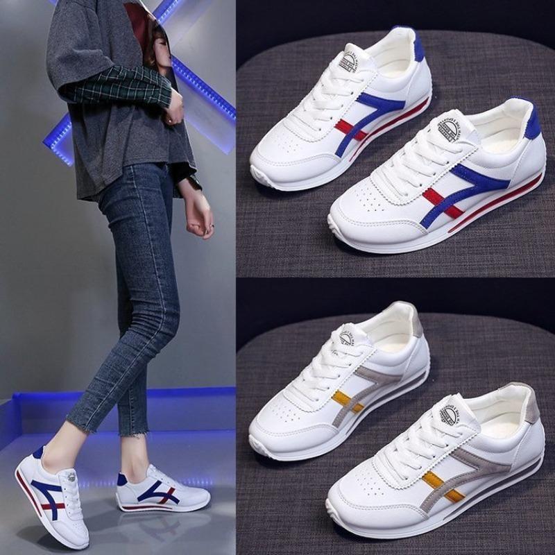 Fashion Women Leather Comfort Sports Shoes Woman Small White Shoes Fashion Comfort Sneakers All-match Lightweight Casual Running Shoes
