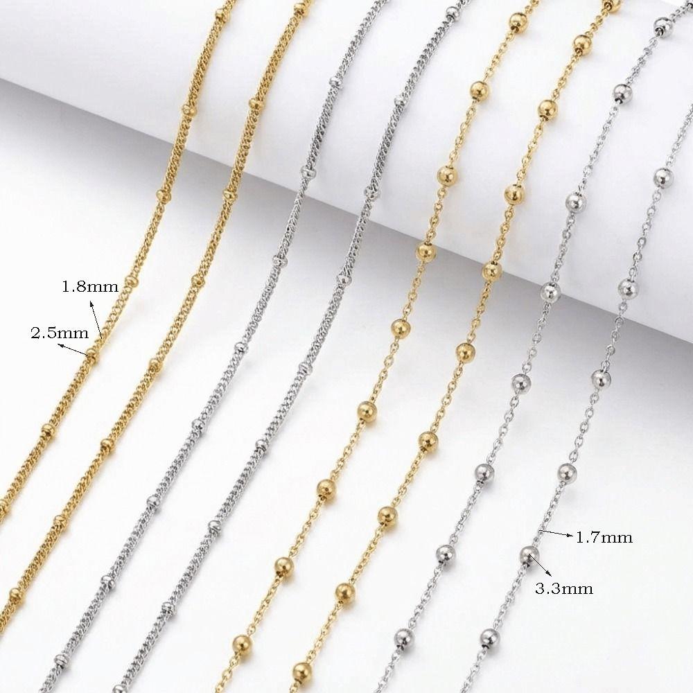 2Meters Side Spiral Link Chain No Fade Stainless Steel Ball Chain Spiral Link Jewelry Making Chain Jewelry DIY Making