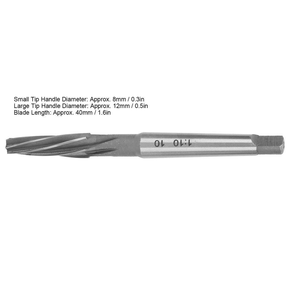 Machine Reamer Taper Shank, High Speed Steel Cutting Tool, 1:10 Taper 8mm