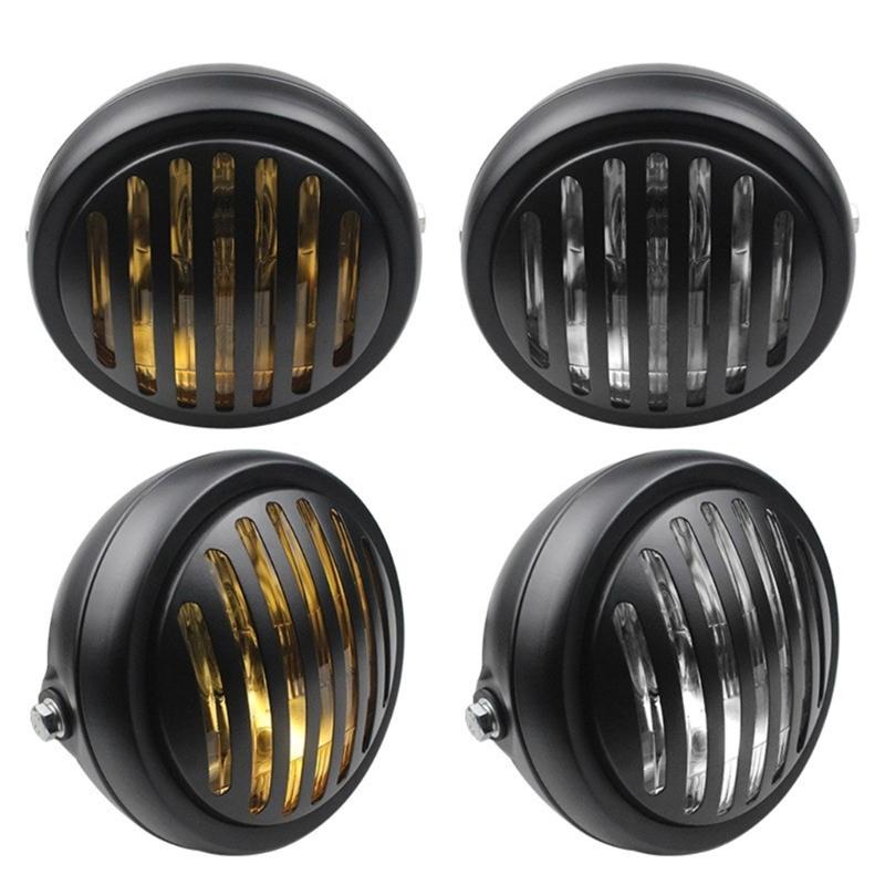 Waterproof Retro Motorcycle Grill Headlight Superior Lighting Accessories For CG125 Night Rides, High Impacts Resistance
