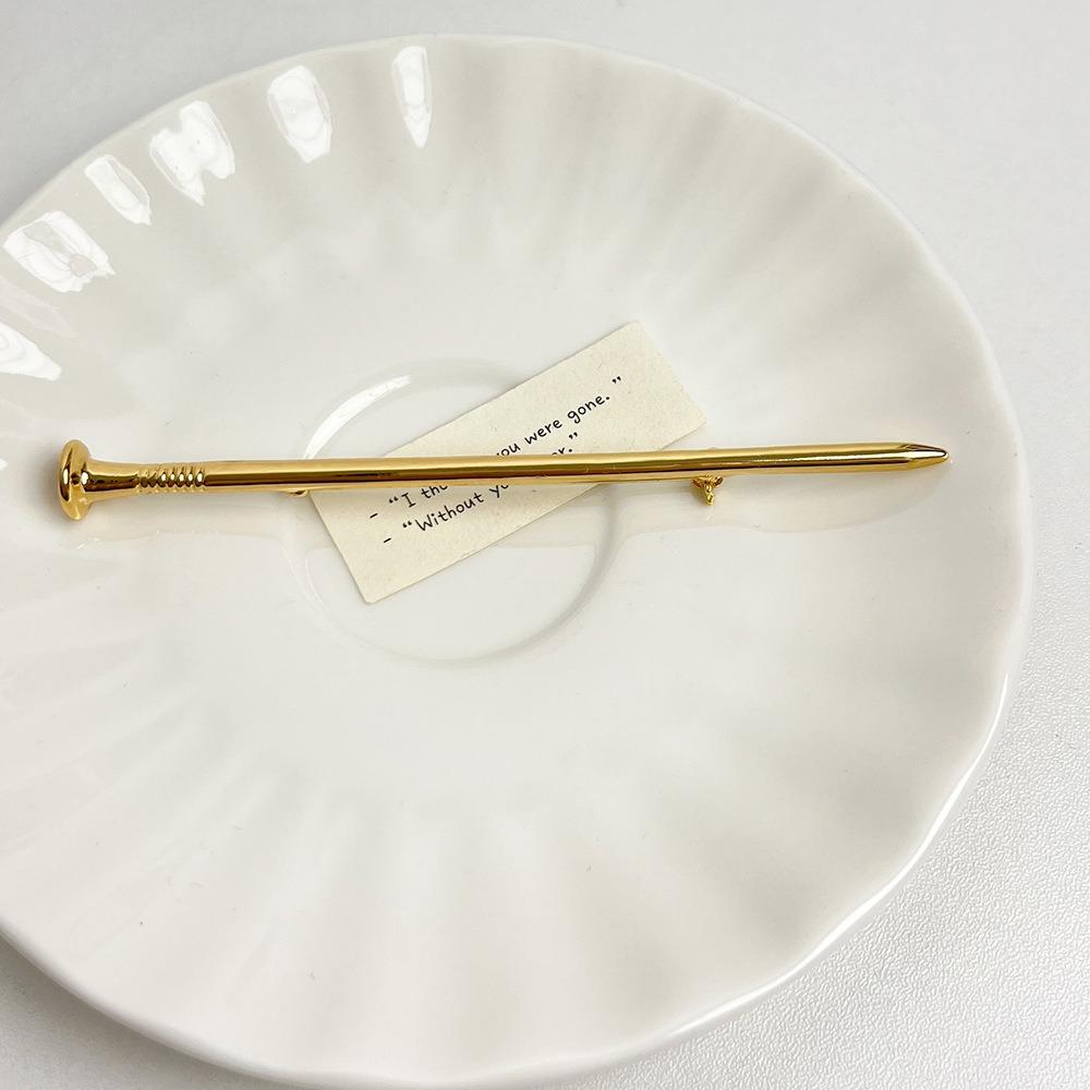 Metal Nail Brooch Solid color Exquisite Pins Minimalist Suit Corsage Pins  Clothing Accessories