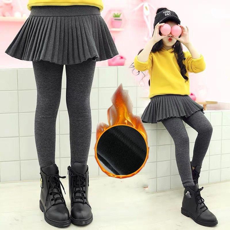 

Легінси для дівчаток на осінь та зиму, штани-двійка, утеплені плюшем, осінні штани, дитячий верхній одяг, кюлоти 130