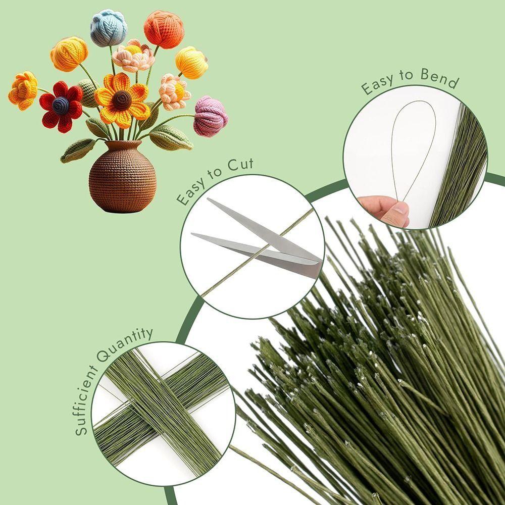 Flexibler Eisendraht Blumendraht Stiele Papierummantelter Blumendraht für 100 Stück Blumenarrangements