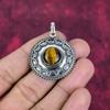 Pingente de prata esterlina sólida 925 olho de tigre, pingente de pedra preciosa feito à mão, presente para a mãe, joias antigas