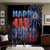 2 pieces HD Independence Day Hello July fireworks decorative curtain Black tie digital printed curtain home decoration style dec