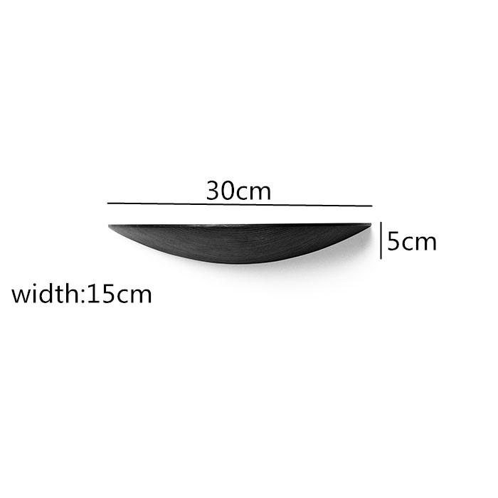 Wooden Wall Shelf Semicircle Solid Wood Wall Hanging Storage Rack Home Living Room Decoration Organizer White Wax Wood Shelf