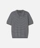 DRAW FIT Repose Striped Polo Knit [Melange Grey]