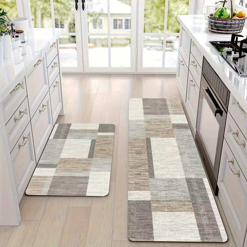 1/2pc Vintage Patchwork Print Carpet Home Decor, Non-Slip, Dirt-Proof And Absorbent, For Kitchen, Bathroom And Entrance