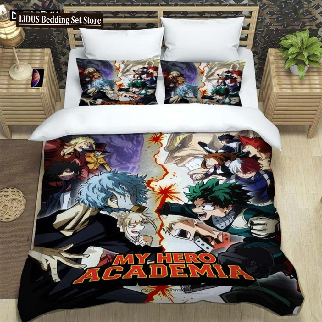 Hd Anime Mein Hero Science Cartoon 3D Printed Bedding Queen Bedding Set Customized King Size Bedding Set Polyester Quilt Cover