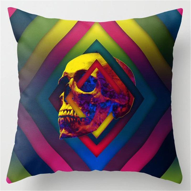 Față de pernă în talie pentru scaun de birou, în stil punk, cu craniu, pentru decorarea casei, față de pernă pentru canapea