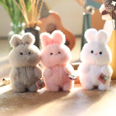 Sevimli Küçük Tavşan Kolye Peluş Oyuncak Bebek Çizgi Film Okul Çantası Asılı Süs Anahtarlık Bebek Bebek