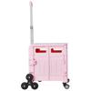 Foldable Cart with Stair Climbing Wheels Collapsible Rolling Crate 65L