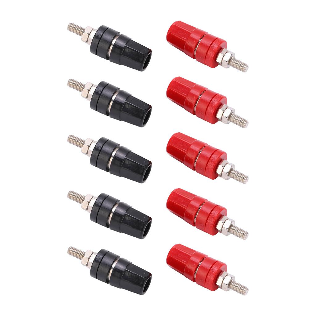 5 Pairs Speaker Banana Plugs Gold Plated Closed Screw Type Plug for Speaker Wire Home Theater Wall Plates
