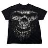 Hot Leathers Men's Black Cotton T-Shirt Shredder Skull Jumbo Print Size XL
